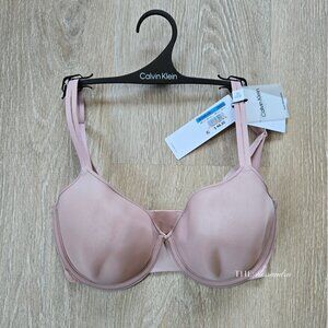 Calvin Klein Sheer Marquisette Lightly Lined Demi Bra 30DDD Nude New With Tags